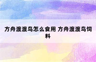 方舟渡渡鸟怎么食用 方舟渡渡鸟饲料